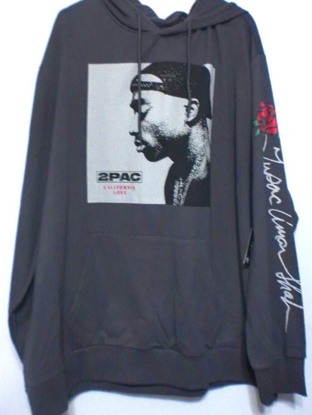 2Pac NWT California Love Hoodie Men's 3XL Volcanic Ash Graphic Sweatshirt